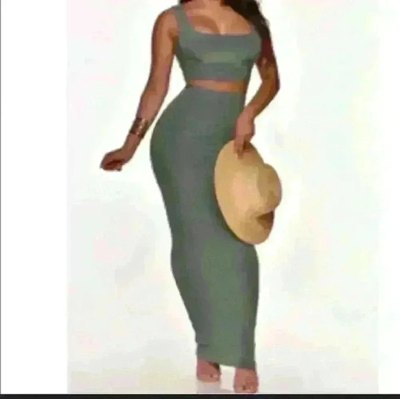 NNT elegant summer beach sexy 2 piece  stretch bandeau and midi skirt S - Picture 1 of 5